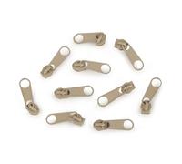 cyclingcolors 10x Cursore Cerniera Ricambio Kit di Riparazione per Cerniera Testa N°3 Cursori per Vestiti Borse Giacche Borse Valigie Jeans, marrone naturale