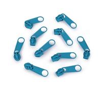 cyclingcolors 10x Cursore Cerniera Ricambio Kit di Riparazione per Cerniera Testa N°5 Cursori per Vestiti Borse Giacche Borse Valigie Jeans, blu turchese