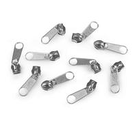 cyclingcolors 10x Cursore Cerniera Ricambio Kit di Riparazione per Cerniera Testa N°5 Cursori per Vestiti Borse Giacche Borse Valigie Jeans, nichel