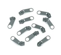 cyclingcolors 10x Cursore Cerniera Ricambio Kit di Riparazione per Cerniera Testa N°5 Cursori per Vestiti Borse Giacche Borse Valigie Jeans, grigio