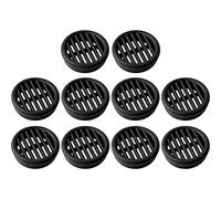 cyclingcolors 10x Griglia di ventilazione plastica tonda 35 mm da incasso areazione dell'aria, Nero