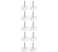 cyclingcolors 10x Piedini per Sedie Scivoli con Metallo Chiodo Pattini Scorrevoli Rotondi Plastica Feltrini, 15mm