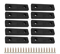 cyclingcolors 10x piedini rialzi feltrini per mobili in plastica per mobili sedie tavolini dimensioni 50x14mm tacchetti da avvitare, nero