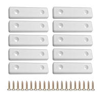 cyclingcolors 10x piedini rialzi feltrini per mobili in plastica per mobili sedie tavolini dimensioni 50x14mm tacchetti da avvitare, bianco