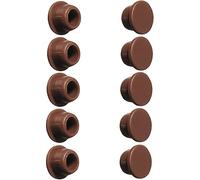cyclingcolors 10x tappo chiusura plastica nero bianco grigio marrone mobili inserto cappuccio copriforo fori (Ø6mm/Marrone RAL 8007)
