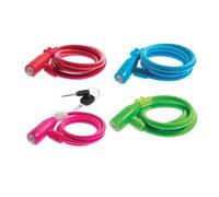 cyclingcolors 1x Lucchetto per bicicletta, diametro 6 mm x lunghezza 800 mm, serratura a chiave, colore casuale