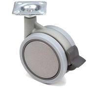 cyclingcolors 1x ruota girevole rotelle per mobili 75 mm morbida con freno con piastra 48 x 48 mm universale portata max 50 kg ruota per carrello cassetto grigio