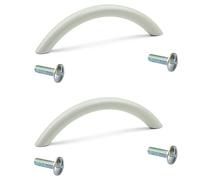 cyclingcolors 2 x Maniglia per mobili in acciaio finitura bianco lucido interasse 128 mm lunghezza 146 mm altezza 30 mm armadio porta cucina armadio cassetto credenza