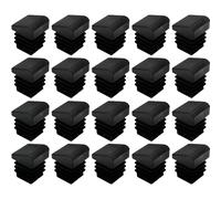 cyclingcolors 20x Tappi Quadrati base Inclinati di Plastica Per Gambe Sedie Inserti Tavoli Mobili Giardino Ufficio Nero, 20x20mm