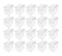 cyclingcolors 20x Tappi Quadrati base Inclinati di Plastica Per Gambe Sedie Inserti Tavoli Mobili Giardino Ufficio Bianco, 20x20mm