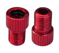 cyclingcolors 2x Adattatore da Presta a Schrader bike valvola adaptor alluminio convertitore bicicletta camera d'aria pneumatico compressore, rosso