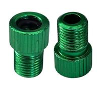 cyclingcolors 2x Adattatore da Presta a Schrader bike valvola adaptor alluminio convertitore bicicletta camera d'aria pneumatico compressore, verde