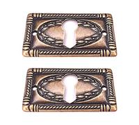 cyclingcolors 2x Bocchetta chiave per mobili zama antichizzata 43 x 25 mm mobili corona alloro