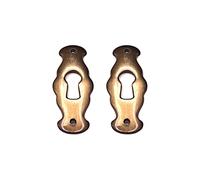 cyclingcolors 2x Bocchetta rosette chiave per mobili in zama finitura bronzo antichizzata armadi mobili 18 x 46 mm
