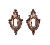 cyclingcolors 2x Bocchetta rosette chiave per mobili in zama finitura bronzo antichizzata mobili 26 x 47 mm