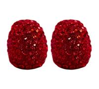 cyclingcolors 2x Cappucci delle valvole cappuccio tappi valvola forma di cristallo diamante con strass in plastica Schrader per pneumatici bici moto auto auto quad monopattino, rosso