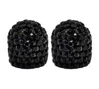 cyclingcolors 2x Cappucci delle valvole cappuccio tappi valvola forma di cristallo diamante con strass in plastica Schrader per pneumatici bici moto auto auto quad monopattino, nero