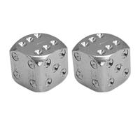 cyclingcolors 2x Cappucci delle valvole cappuccio tappi valvola forma di dado in alluminio Schrader per pneumatici bici moto auto auto quad monopattino, argento