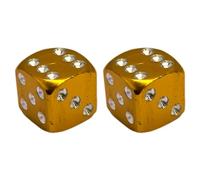 cyclingcolors 2x Cappucci delle valvole cappuccio tappi valvola forma di dado in alluminio Schrader per pneumatici bici moto auto auto quad monopattino, oro