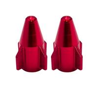 cyclingcolors 2x Cappucci delle valvole cappuccio tappi valvola forma di razzo in alluminio Schrader per pneumatici bici moto auto auto quad monopattino, rosso