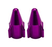 cyclingcolors 2x Cappucci delle valvole cappuccio tappi valvola forma di razzo in alluminio Schrader per pneumatici bici moto auto auto quad monopattino, viola