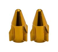 cyclingcolors 2x Cappucci delle valvole cappuccio tappi valvola forma di razzo in alluminio Schrader per pneumatici bici moto auto auto quad monopattino, oro