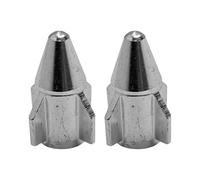 cyclingcolors 2x Cappucci delle valvole cappuccio tappi valvola forma di razzo in alluminio Schrader per pneumatici bici moto auto auto quad monopattino, argento