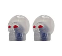 cyclingcolors 2x Cappucci delle valvole cappuccio tappi valvola forma di teschio fosforescente Schrader per pneumatici bici moto auto auto quad monopattino, blu