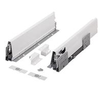 cyclingcolors 2x Cassetto completo con guide + pannello + supporto anteriore e posteriore + coperchio viti Binari scorrevoli mobili cucina, altezza 86mm, lunghezza 450mm, bianco