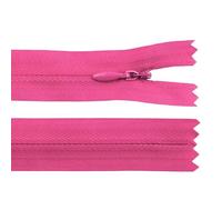 cyclingcolors 2x Cerniera invisibile N°3 20 cm - chiusura lampo in poliestere con cursore, estremità aperta, per cucito sartoria abbigliamento giacche cappotti - rosa scuro