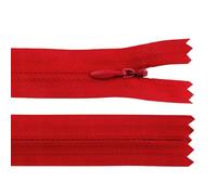 cyclingcolors 2x Cerniera invisibile N°3 30 cm - chiusura lampo in poliestere con cursore, estremità aperta, per cucito sartoria abbigliamento giacche cappotti - rosso
