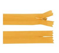 cyclingcolors 2x Cerniera invisibile N°3 40 cm - chiusura lampo in poliestere Dederon con cursore, estremità aperta, maglia scorrevole per cucito sartoria abbigliamento giacche cappotti - senape