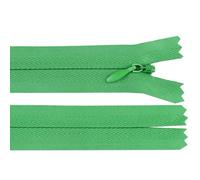 cyclingcolors 2x Cerniera invisibile N°3 50 cm - chiusura lampo in poliestere con cursore, estremità aperta, per cucito sartoria abbigliamento giacche cappotti - verde felce