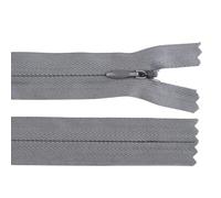 cyclingcolors 2x Cerniera invisibile N°3 50 cm - chiusura lampo in poliestere con cursore, estremità aperta, per cucito sartoria abbigliamento giacche cappotti - grigio
