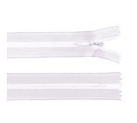 cyclingcolors 2x Cerniera invisibile N°3 50 cm - chiusura lampo in poliestere Dederon con cursore, estremità aperta, maglia scorrevole per cucito sartoria abbigliamento giacche cappotti - bianco