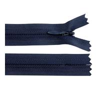 cyclingcolors 2x Cerniera invisibile N°3 60 cm - chiusura lampo in poliestere con cursore, estremità aperta, per cucito sartoria abbigliamento giacche cappotti - blu scuro
