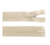 cyclingcolors 2x Cerniera invisibile N°3 60 cm - chiusura lampo in poliestere Dederon con cursore, estremità aperta, maglia scorrevole per cucito sartoria abbigliamento giacche cappotti - crema