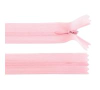 cyclingcolors 2x Cerniera invisibile N°3 60 cm - chiusura lampo in poliestere Dederon con cursore, estremità aperta, maglia scorrevole per cucito sartoria abbigliamento giacche cappotti - rosa chiaro