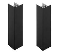 cyclingcolors 2x Connettore Zoccolino Battiscopa 100mm nero lucido Bordo Mobili Cucina Zoccolo Giunzione multiangolo angolare