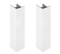 cyclingcolors 2x Connettore Zoccolino Battiscopa 120mm bianco lucido Bordo Mobili Cucina Zoccolo Giunzione multiangolo angolare