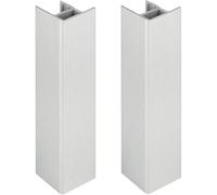 cyclingcolors 2x Connettore Zoccolino Battiscopa 150mm colore argento aluminium Bordo Mobili Cucina Zoccolo Giunzione multiangolo angolare