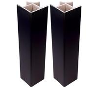 cyclingcolors 2x Connettore Zoccolino Battiscopa Bordo Mobili Cucina Zoccolo Giunzione multiangolo angolare, 100mm nero 90°