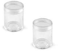 cyclingcolors 2x contenitori di plastica con coperchio trasparente rotondo Piccoli Flaconi da Viaggio trasparente con tappo Bottiglia aereo, 3,8 x 4,7 cm