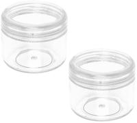 cyclingcolors 2x contenitori di plastica con coperchio trasparente rotondo Piccoli Flaconi da Viaggio trasparente con tappo Bottiglia aereo, 3,2 x 3,8 cm