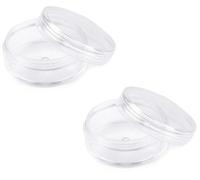 cyclingcolors 2x contenitori di plastica con coperchio trasparente rotondo Piccoli Flaconi da Viaggio trasparente con tappo Bottiglia aereo, 5 x 2 cm