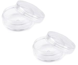 cyclingcolors 2x contenitori di plastica con coperchio trasparente rotondo Piccoli Flaconi da Viaggio trasparente con tappo Bottiglia aereo, 6,8 x 3,4 cm