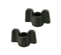cyclingcolors 2x dado testa farfalla M4 M5 M6 plastica nero zigrinato dadi acciaio (M4)