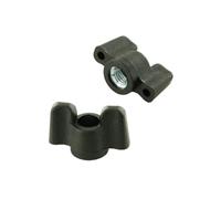 cyclingcolors 2x dado testa farfalla M4 M5 M6 plastica nero zigrinato dadi acciaio (M6)