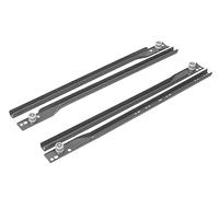 cyclingcolors 2x Guida a rulli per cestello scorrevole per armadio/guardaroba, mobile in legno spesso 16 mm, largo 26 mm, profondo 472 mm, alto 26 mm, grigio antracite