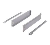 cyclingcolors 2x guida per cassetti a rulli con sponde guide per mobili in legno binari scorrevoli mobile porta cucina bagno, altezza 86mm, lunghezza 450mm, 25kg, grigio